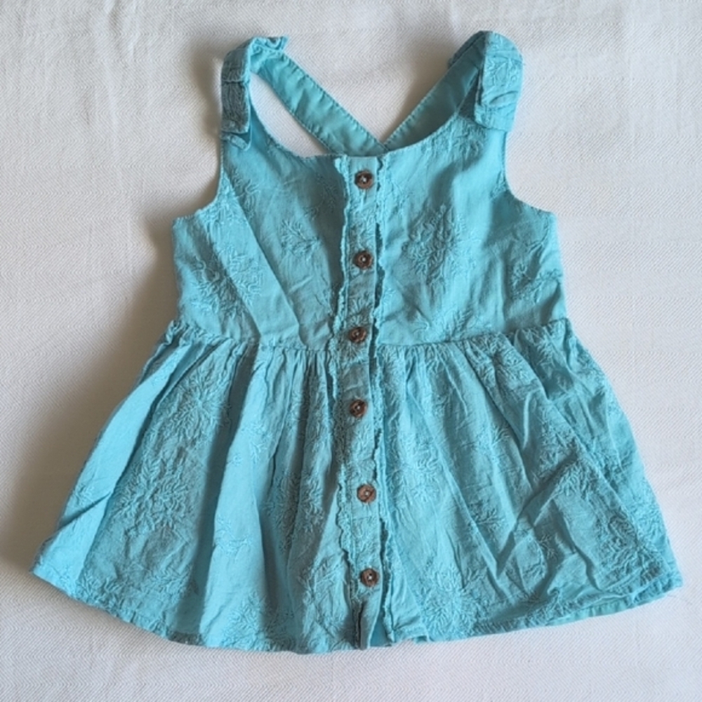 max studio floral embroidered cross-back peplum tank blouse 3T toddler girls